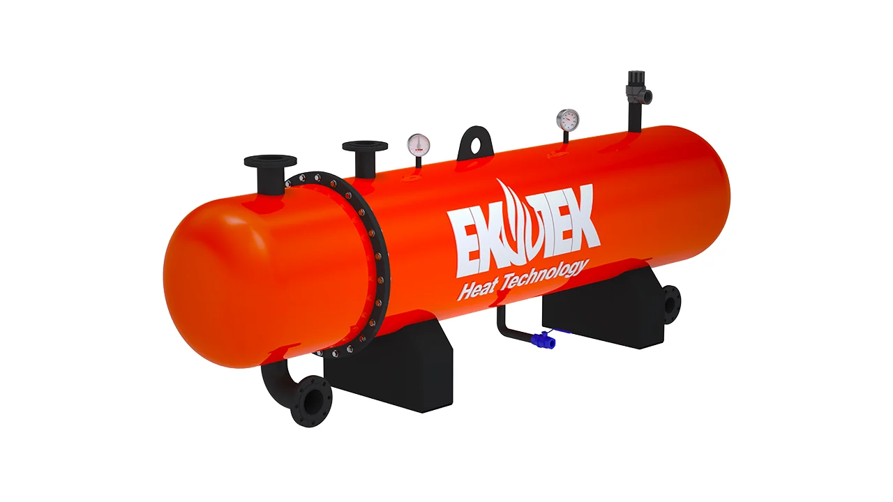 Intercambiador de calor de caldera de vapor con carcasa y tubos