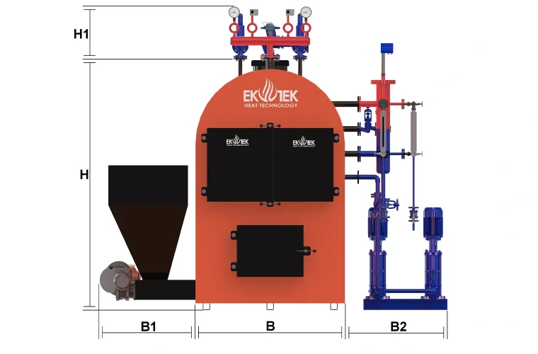 Série tonnerre- Chaudières à vapeur à combustible solide semi-cylindriques Images