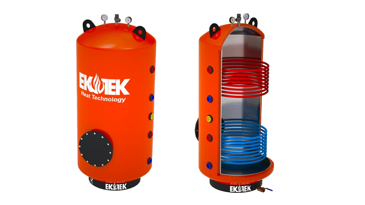 Tanque de Armazenamento de Água Quente com Serpentina Dupla